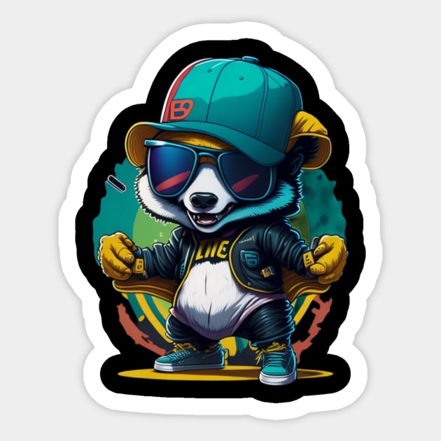 cute panda hip-hop Sticker by Rizstor